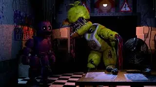 FNAF 2 in REAL TIME PURPLE GUY Attacks OLD CHICA SFM Animation (fanmade)