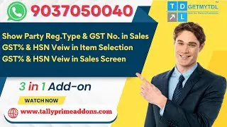 Show GSTN in tally prime | Show GST% in tally | show HSN in Sales in Tally