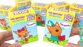 ТРИ КОТА Сюрпризы Happy Box БОЛЬШИЕ ИГРУШКИ по Мультику. THE THREE CATS movie SURPRISE TOYS Unboxing