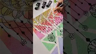 Try this!😮 Creative canvas painting ideas💡#art #bohoart #shortsvideo #abstractart #mandala #canvas