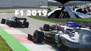 F1 2019 - Double overtake using very worn tires and no assists