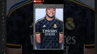 Changing Mbappe's outfit from Paris Saint Germain to Realmadrid with the help of Photoshop 