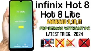 Infinix Hot 8 (X650C) FRP Bypass 2024| Android 9,10,11 | Without Pc | Google Account Unlock | Trick