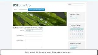 RSForm!Pro Submission Confirmation