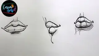 Easy Lips Drawings || How to draw lips on 3 different view easily with pencil