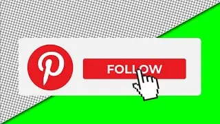 Pinterest Follow Animation green screen, transparent background