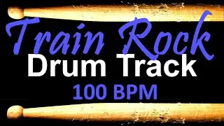 Train Rock Drum Track - 100 BPM Drum Tracks for Bass Guitar Backing, Instrumental Drums 🥁465