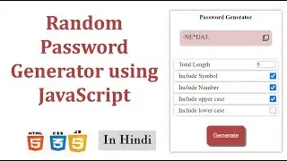 Random Password Generator (copy to clipboard) using JavaScript | JavaScript Projects for beginners