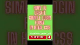 How to Create simple Login Form using html and css only #html #css #simple #login #form #shorts