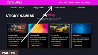 Sticky Navbar On Scroll Using  JavaScript | PART #4| bootstrap Portfolio website