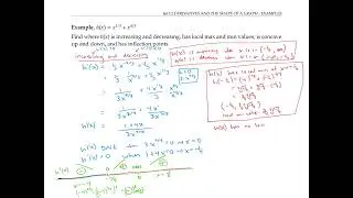 Derivatives and the shape of the graph - example