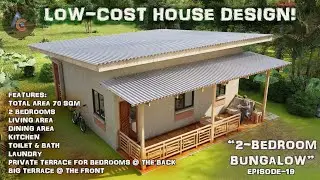 Low cost  2-Bedroom Bungalow Simple House Design Ideas