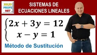 SISTEMA DE ECUACIONES LINEALES 2×2 POR MÉTODO DE SUSTITUCIÓN - Ejercicio 1