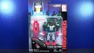 TRANSFORMERS GENERATIONS TITANS RETURN DELUXE CLASS GRAX AND SKULLSMASHER VIDEO TOY REVIEW