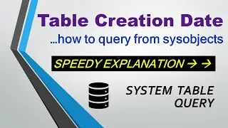 SQL Server Table Creation Date