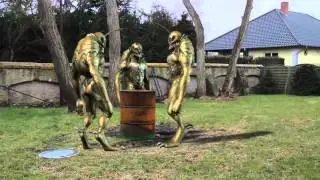 three aliens talking - secretly filmed  - Green Screen Effect - free use