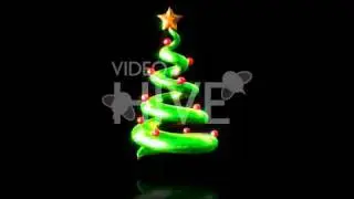 Modern Green Christmas Tree Loop with transparency