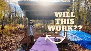 Converting my Firewood Shelter into a Tiny Cabin - Foundation┃EP9┃Alone Off Grid in Alaska