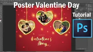 Photoshop CC 2020 Beginner | How to create Poster or artwork for Valentine Day