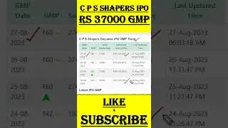 C P S Shapers IPO GMP | C P S Shapers | C P S IPO GMP | #CPSShapersIPO #smeipo