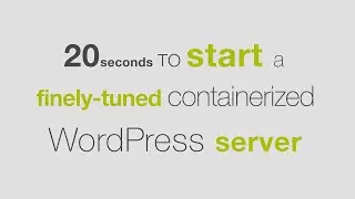 20 seconds to start a finely-tuned WordPress.