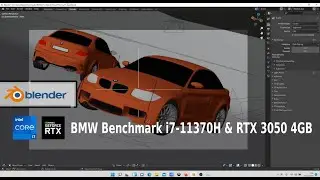 CPU Intel i7-11370H RTX 3050 4GB Laptop Blender 3D Rendering BMW Benchmark Computation None and CUDA