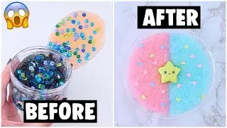 EXTREME SLIME MAKEOVERS *fixing my adding too much ingredients into slimes*