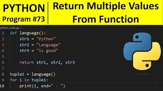 Python Program #73 - Return Multiple Values From a Function in Python