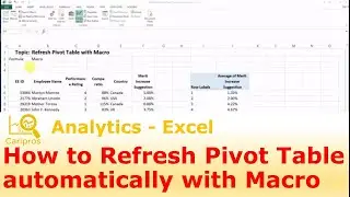 How to Refresh Pivot Table automatically with Macro
