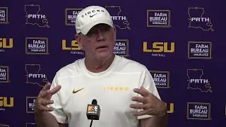 LSU Brian Kelly talks Tigers practices in pads, executing and installation