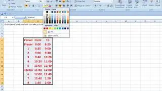 How to Make School Bell Timing Table  in MS Excel