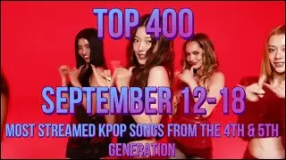 TOP 400 MOST STREAMED KPOP SONGS FROM THE 4TH & 5TH GENERATION LATEST UPD. SEP 18