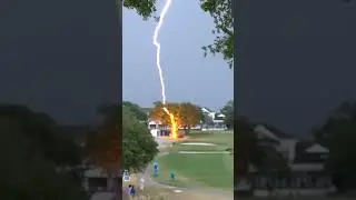 A lightning strike for the ages at the 2019 U.S. Women's Open ⚡️⚡️ #Shorts