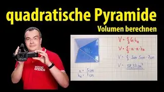 quadratische Pyramide - Volumen berechnen (mit a und Hk) | einfach erklärt von Lehrerschmidt