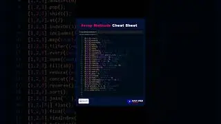 array methods cheat sheet #htmlcss #css #javascript #websitedesign #shorts