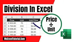 How to Divide Numbers in Excel (Basic Tutorial)