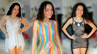 FISHNET DRESS TRANSPARENT TRY ON HAUL (4K)