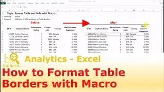 How to Format Table Border with Macro