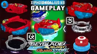 XIPHOID XCALIUS X8 GAMEPLAY OLD XCALIUS'S QR CODES BEYBLADE BURST QUAD STRIKE APP