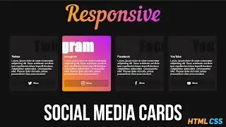 Responsive Social Media Cards HTML CSS | CSS Responsive Design