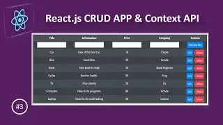 React.js - How to Build CRUD Application and Fetch data with Context API (#3)