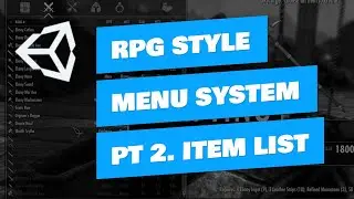 Unity RPG Inventory Menu System - Part 2: Item Lists