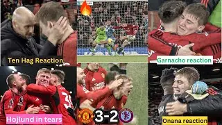 Man United players & Erik ten Hag REACTION to Hojlund goal vs Aston Villa.