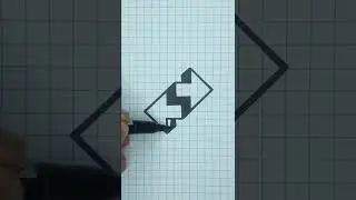 3D Optical Illusion Drawing Tricks on Graph Paper