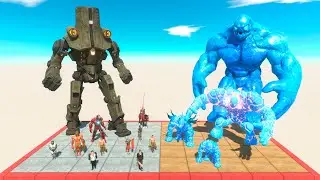 Humans vs Ice Mutant Golem Team - Animal Revolt Battle Simulator