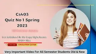 Cs403 Quiz 1 2023 | Cs403 Quiz 1 Spring 2023 | Cs403 Quiz 1 |#Cs403Quiz1