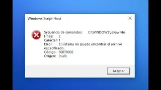 Problema Windows Script Host solucion java error