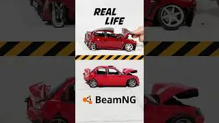 Разбил машинку в реале и сравнил повреждения VS BeamNG Drive #shorts