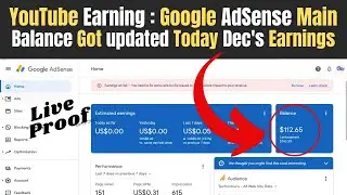 Google Adsense Main Balance Got Updated Today | December Months Earnings Added in Adsense Account