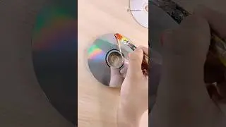 Sunset scenery painting on CD📀 using acrylic colours✨ 